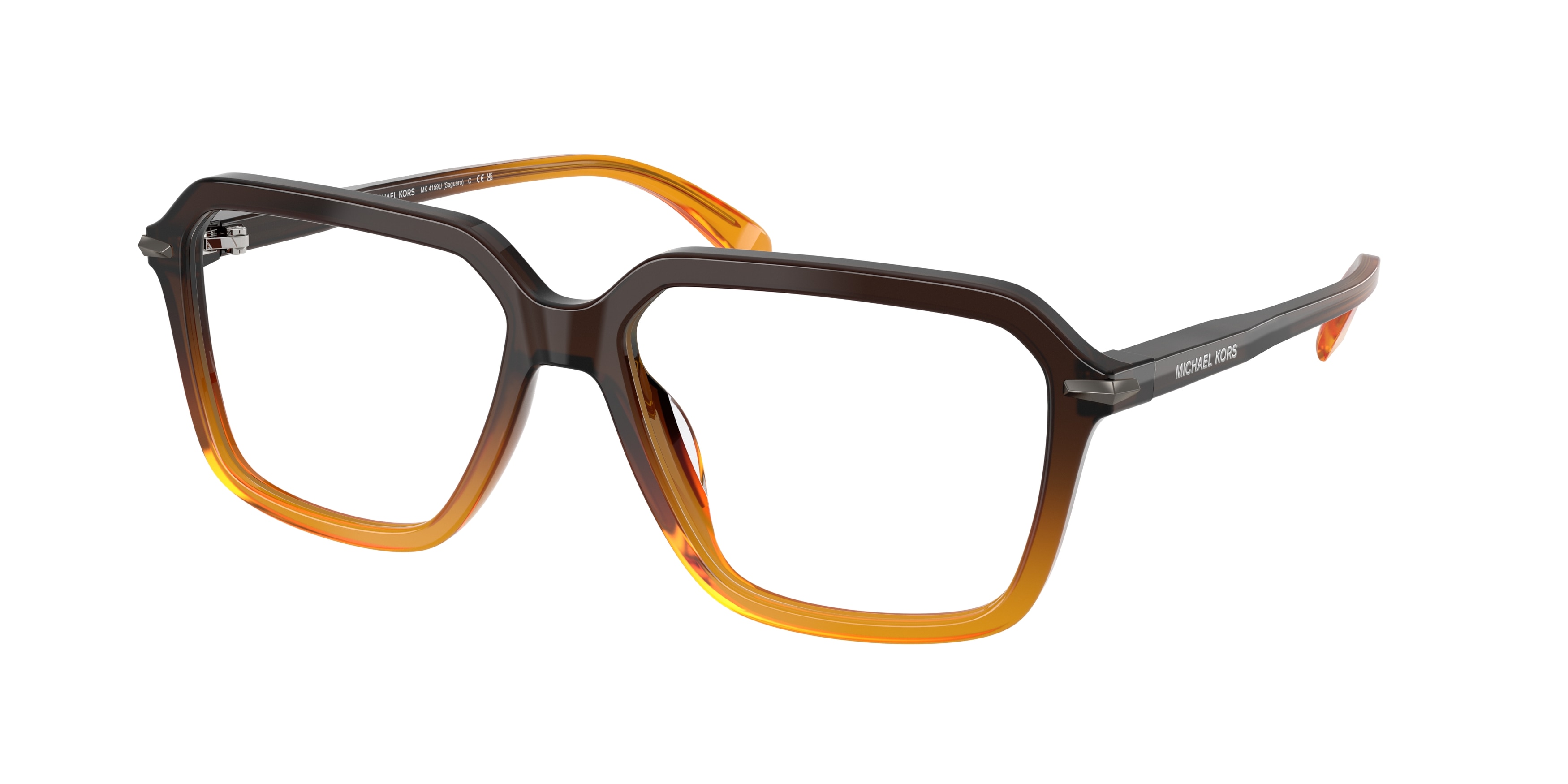 Michael Kors Man MK4159U SAGUARO 4010 Vista frames Acetate Orange Transparent Squared Normal-image